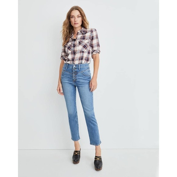 Veronica Beard Ryleigh Slim Straight Jeans Front Yoke Size 26 NWOT - Picture 1 of 13